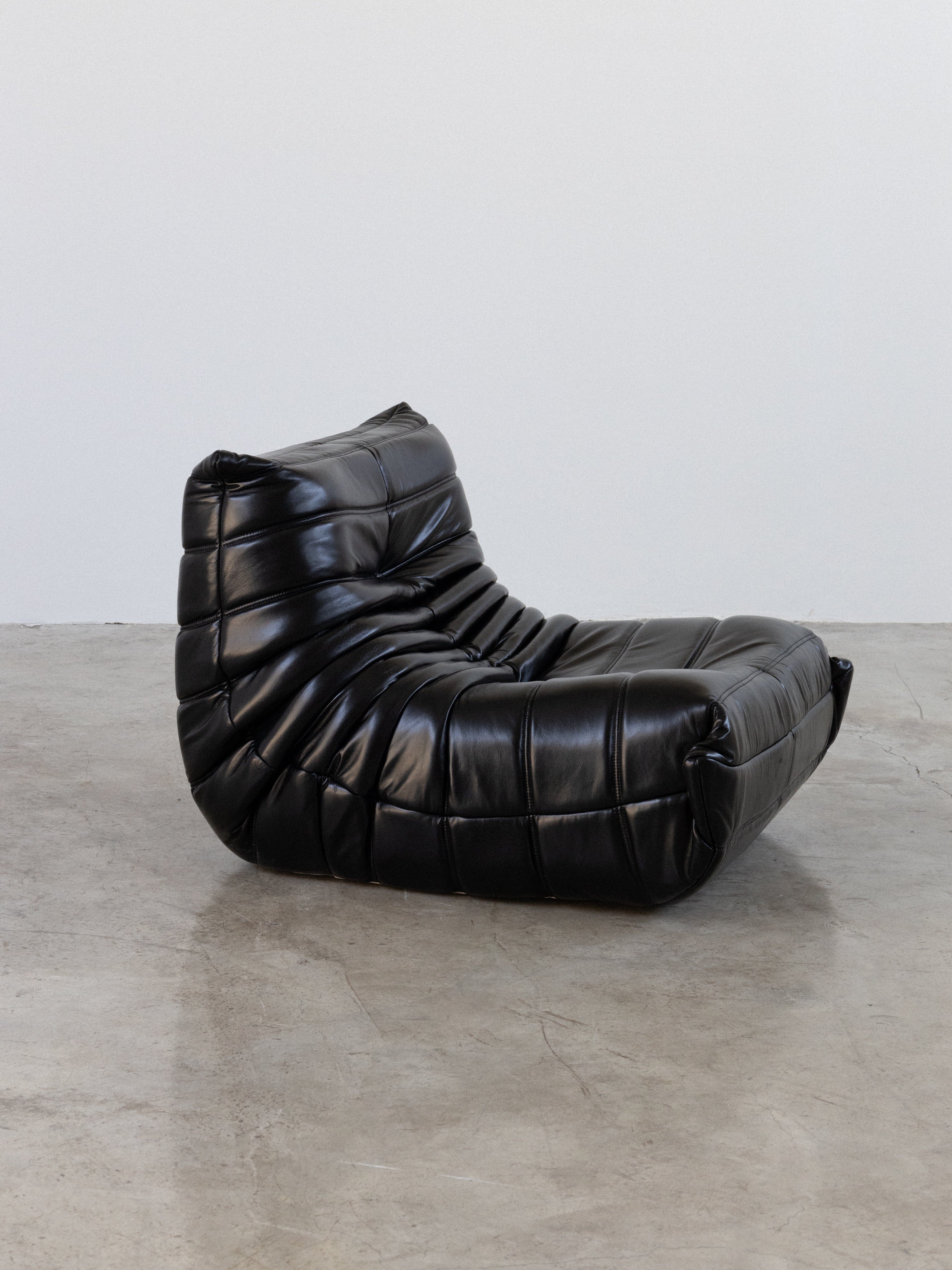 Togo Sofa Black Leather 1 Seater UAE | Forma
