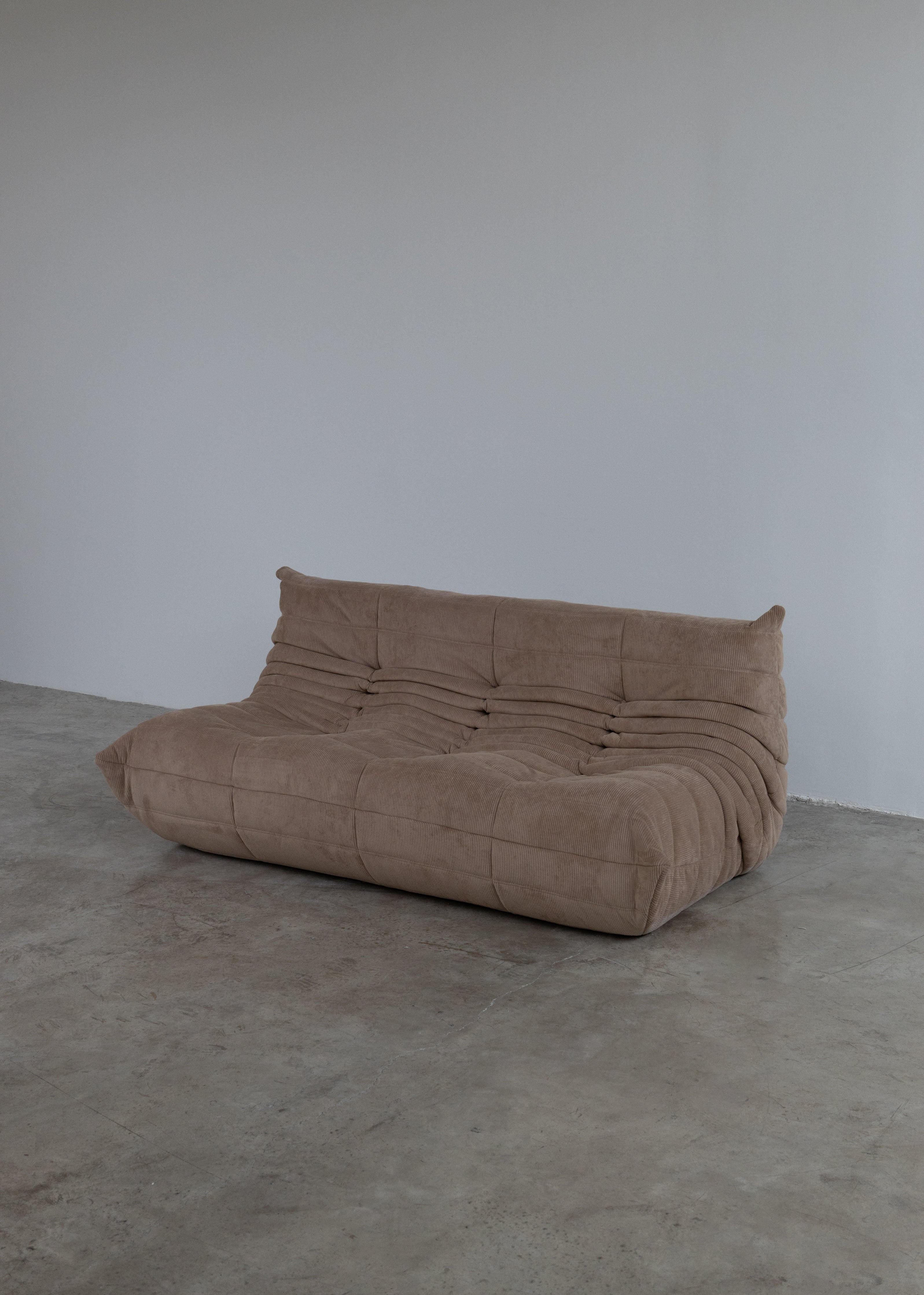 Modular taupe corduroy 3-seater sofa, stylish design, perfect for modern living rooms, ready for delivery in 3-5 days.