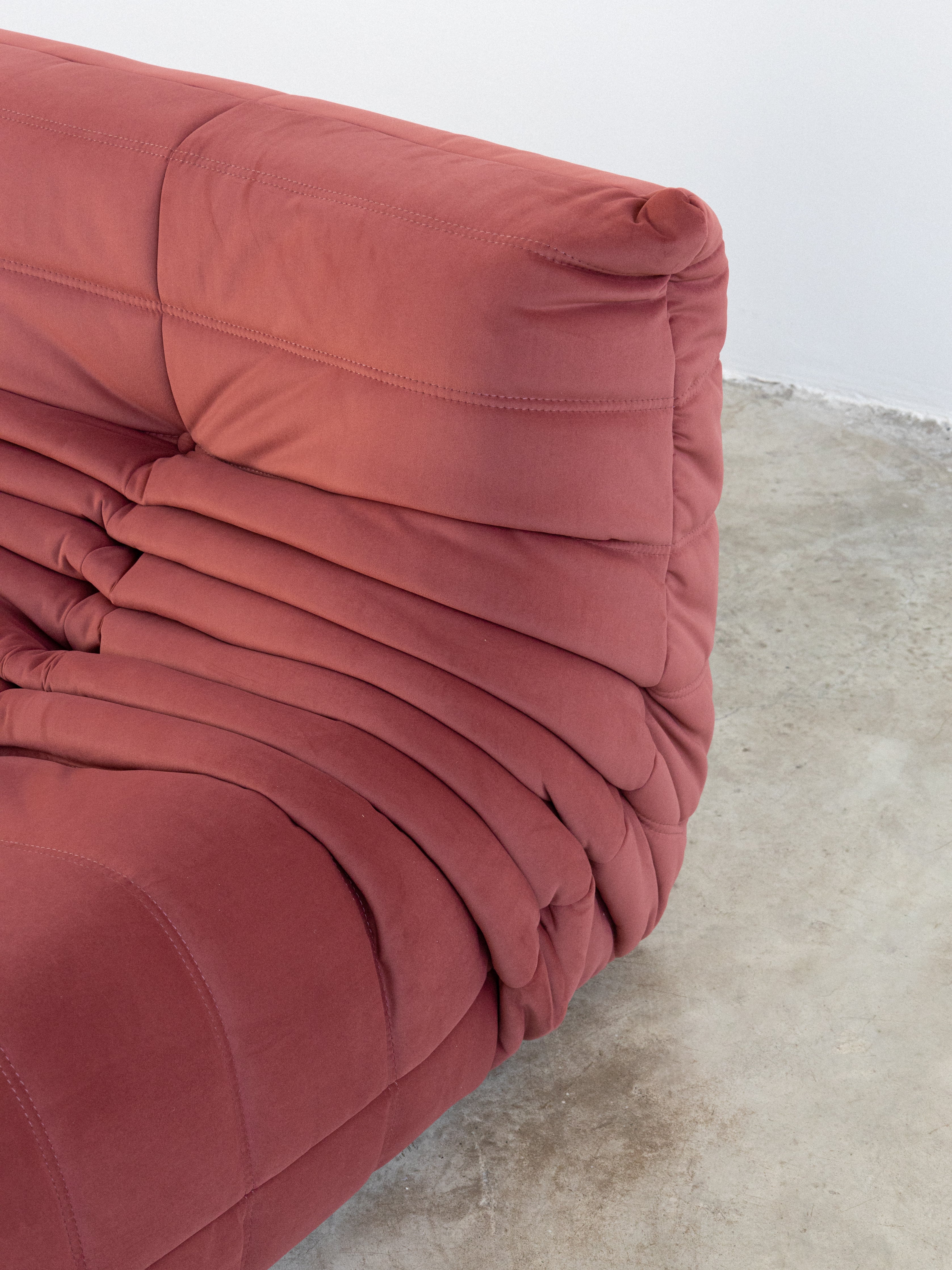 Modular Sofa - Burgundy - Velvet Fabric - 3 - Seater